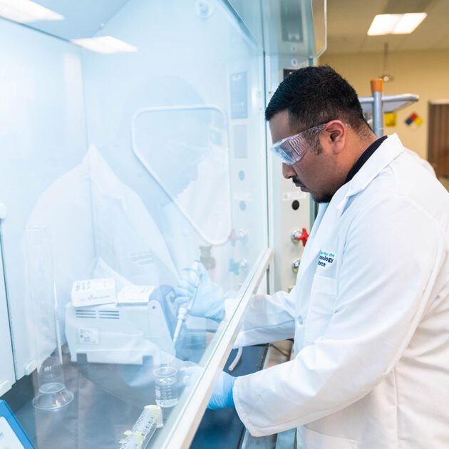 image of biotech student working in classroom