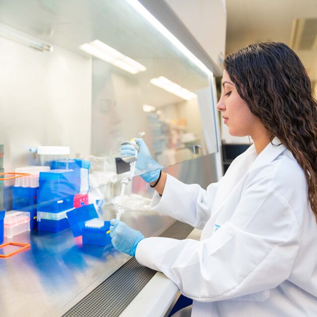 image of biotech student working in classroom