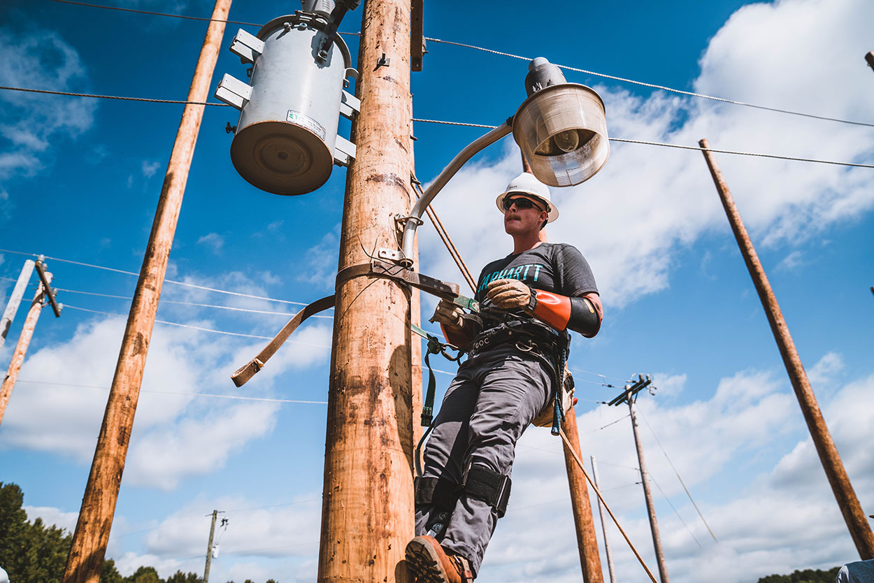 Electrical Lineworker training at Forsyth Tech